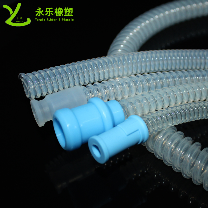 呼吸機(jī)硅膠波紋管，透明硅膠波紋管，擠出波紋硅膠管