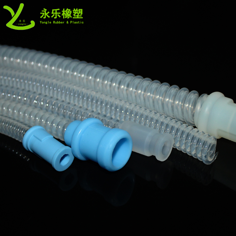 呼吸機(jī)硅膠波紋管，透明硅膠波紋管，擠出波紋硅膠管